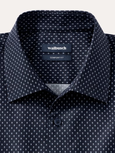 Extraglatt-Hemd Walbusch-Kragen Druck Minimal