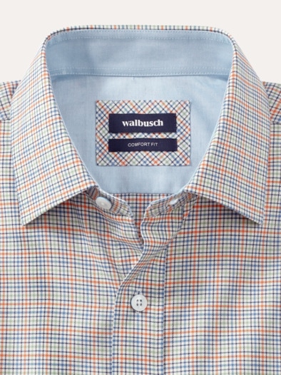 Extraglatt-Hemd Soft-Twill Vichy Multi