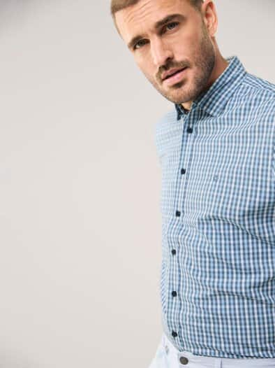 Hemd aus Royal-Oxford Vichy Blau