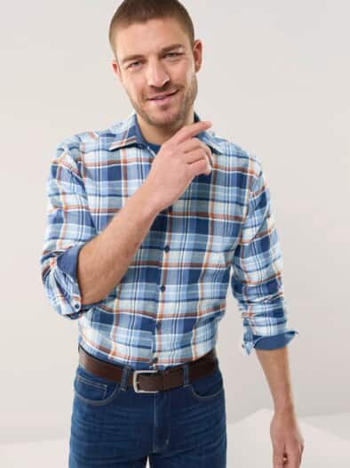 Softflanell-Hemd Karo Blau