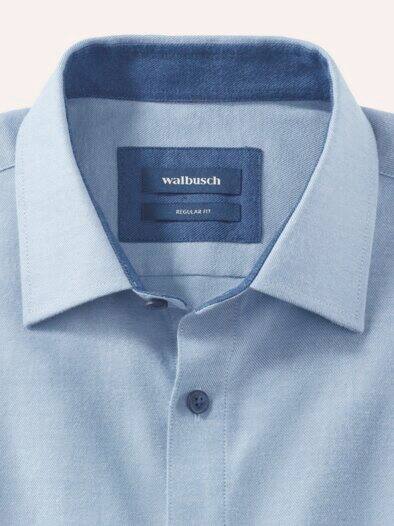 Softflanell-Hemd Uni Blau