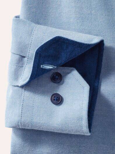 Softflanell-Hemd Uni Blau