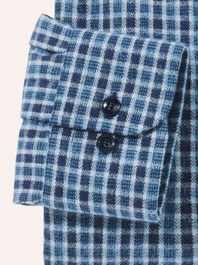 Hemd aus portugiesischem Flanell Minikaro Marine