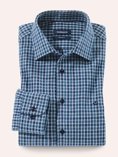 Hemd aus portugiesischem Flanell Minikaro Marine