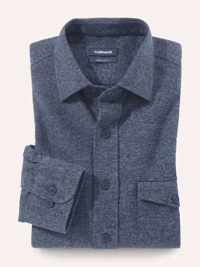 strukturiertes Flanell-Hemd Marine