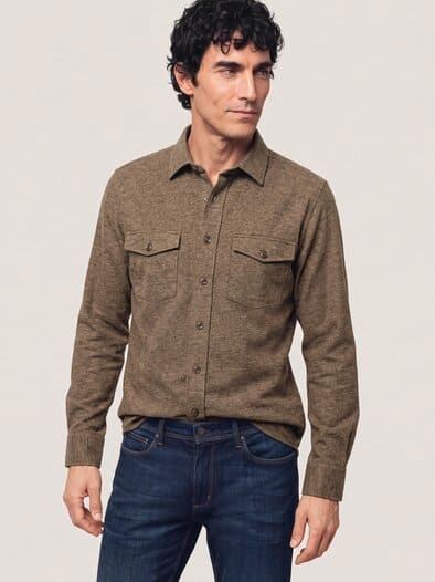 strukturiertes Flanell-Hemd Messing