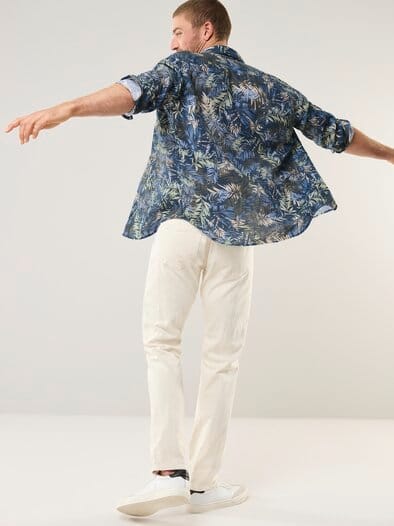 Leinen Künstler-Hemd Druck