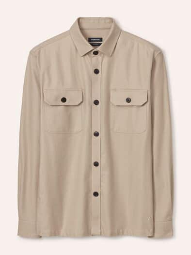 Hemdjacke aus Baumwoll-Mischung Sand