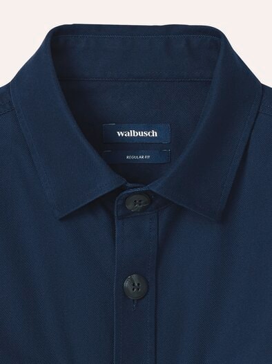 Hemdjacke aus Baumwoll-Mischung Marine