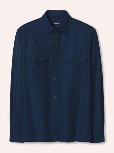 Hemdjacke aus Baumwoll-Mischung Marine