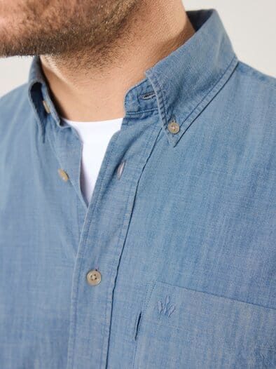 Chambray-Hemd Uni Indigo