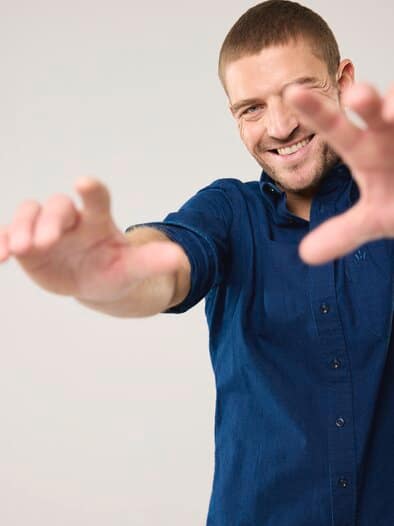 Chambray-Hemd Minikaro Marine