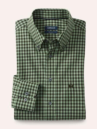 Soft-Cotton Hemd Vichy Oliv