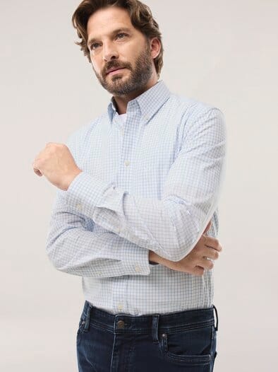 Soft-Cotton Hemd Fensterkaro Wei