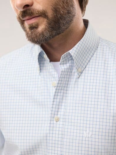 Soft-Cotton Hemd Fensterkaro Wei