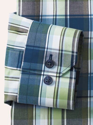 Extraglatt-Hemd Karo Oliv