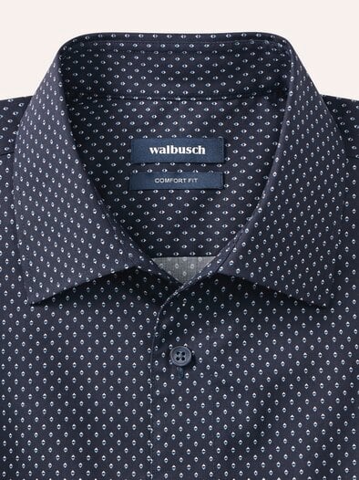 Extraglatt-Hemd Walbusch-Kragen Minimal Druck