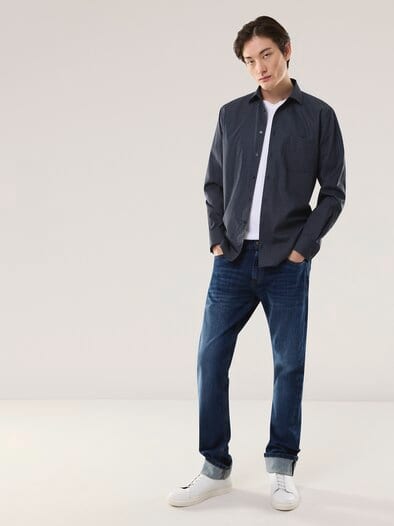 Extraglatt-Hemd Walbusch-Kragen Minimal Druck