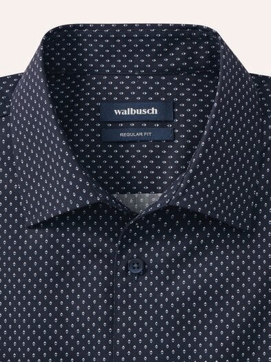 Extraglatt-Hemd Walbusch-Kragen Minimal Druck