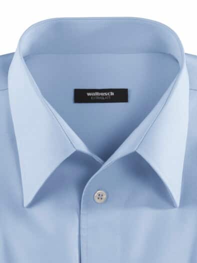 Extraglatt-Hemd Walbusch-Kragen Hellblau