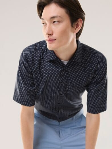 Extraglatt-Hemd Walbusch-Kragen Minimal Druck