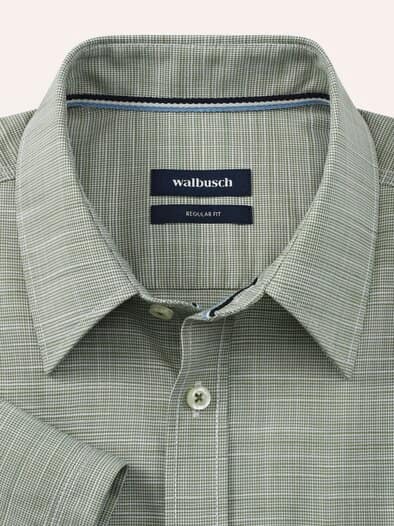 Tropical Kurzarm-Hemd Uni Schilf