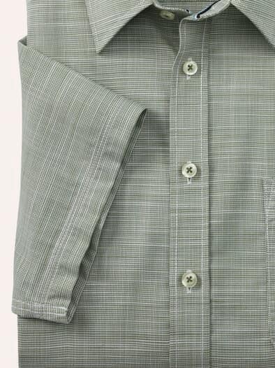 Tropical Kurzarm-Hemd Uni Schilf