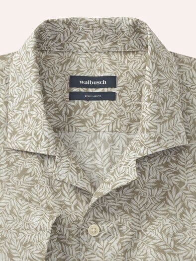 leichtes Reverskragen-Hemd Druck Natur
