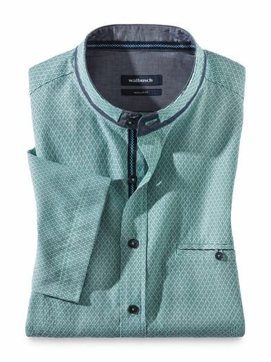 Kurzarm Struktur-Hemd Mint