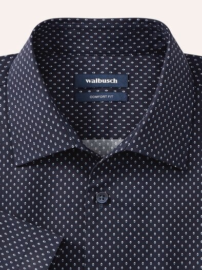 Extraglatt-Hemd Walbusch-Kragen Minimal Druck