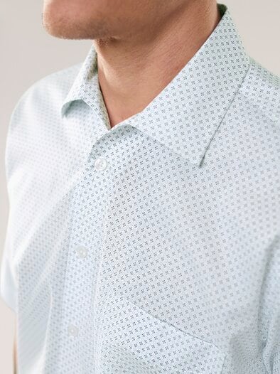 Extraglatt-Hemd Walbusch-Kragen Druck weiss