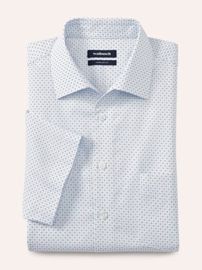 Extraglatt-Hemd Walbusch-Kragen Druck weiss