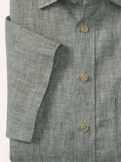 Pures Leinen Hemd Uni Schilf