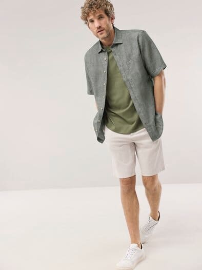 Pures Leinen Hemd Uni Schilf