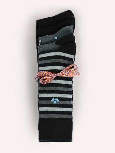 Baumwoll-Socke Dessin Schwarz