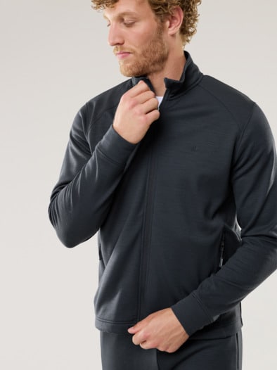 Jersey Jacke Climate Wool Anthrazit
