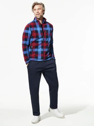 Relax- Fleecejacke Karo Blau