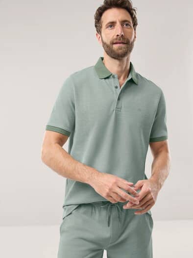 Freizeitpolo Extraglatt Salbei grün