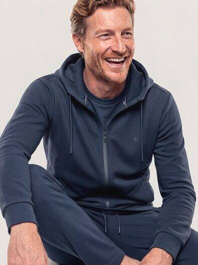 Sweatjacke mit Struktur Marine