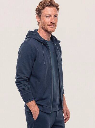 Sweatjacke mit Struktur Marine