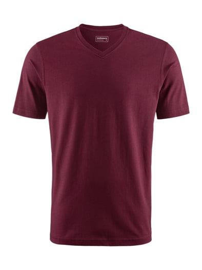 T-Shirt V-Ausschnitt Burgund