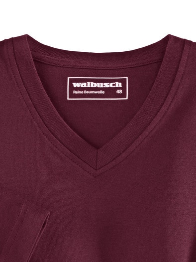 T-Shirt V-Ausschnitt Burgund