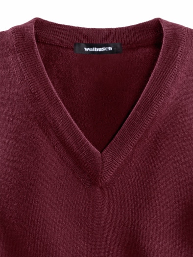 Merino-Mix V-Pullunder Bordeaux