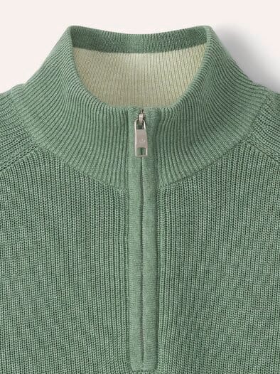 Gerippter Baumwoll-Troyer Pistazie