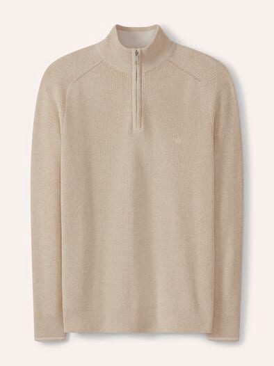 Gerippter Baumwoll-Troyer Natur