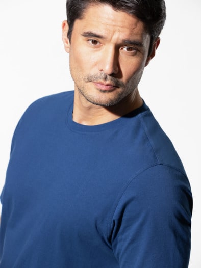 T-Shirt Rundhalsausschnitt Blau
