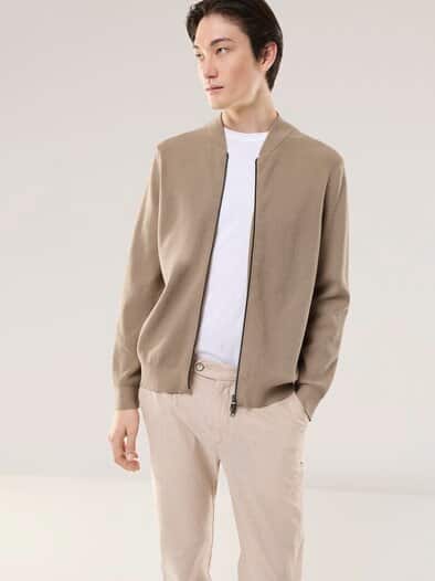 Zip-Jacke Ministruktur Sand