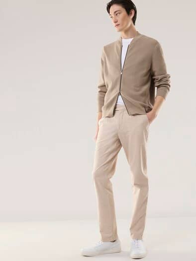 Zip-Jacke Ministruktur Sand