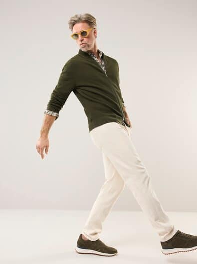 Zip-Jacke Ministruktur Oliv