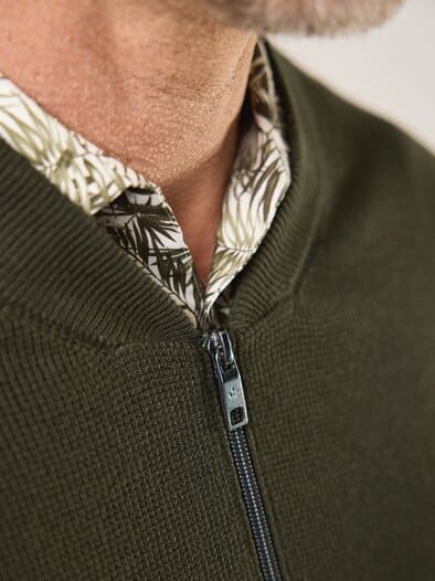 Zip-Jacke Ministruktur Oliv